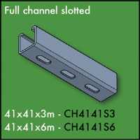 3 Metre Slotted Full Channel 41mm x 41mm