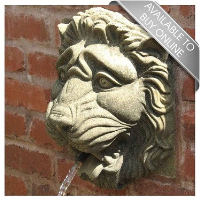 Carved Stone Lion Wall Mask