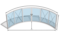 Bespoke Curvaglide Curved Glass Sliding Doors  W6-4F