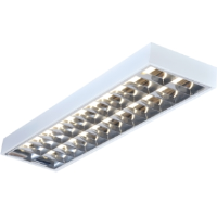 6' Twin Surface High Frequency T8 Modular Light Fitting With A Cat2 Louvre