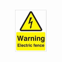 Warning Electric Fence Electrical Sign