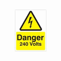 Danger 240 Volts Electrical Sign - 150mm x 200mm