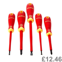 BAHCO 5 PIECE POZI & SLOTTED VDE INSULATED SCREWDRIVER SET, B220.015