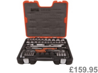 BAHCO 77 PIECE 1/4" AND 1/2" DRIVE METRIC AND IMPERIAL SOCKET SET, S800