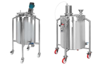 Stainless steel container with mixer