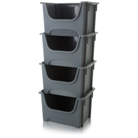 Pack of 4 - 50 Litre Plastic Picking/Stacking Boxes