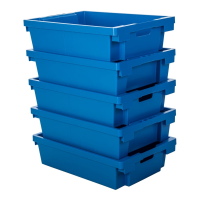 Pack of 5 - 27 Litre Heavy Duty Plastic Tote Boxes
