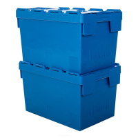 Pack of 2 - 70 Litre Heavy Duty ALC Plastic Boxes With Attached Lids