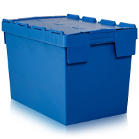 Pack of 2 - 80 Litre Heavy Duty ALC Plastic Box With Attached Lid [CSS]