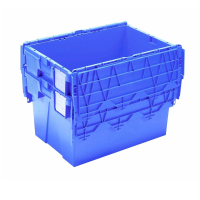 Pack of 5 - 18 Litre Heavy Duty ALC Plastic Storage Boxes With Attached Lids