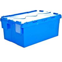 Pack of 4 - 54 Litre Heavy Duty ALC Plastic Storage Box With Attached Lid