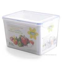 9 Litre Rectangular Plastic Food Box With Clip Lid