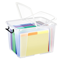 Pack of 4 - 40 Litre Smart Storemaster Plastic Storage Boxes?with Lids 