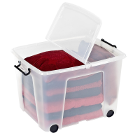 Pack of 3 - 75 Litre Smart Storage Box With Wheels?and Lids