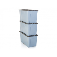 Pack of 3 - 110 Litre XL Plastic Storage Boxes with Lids
