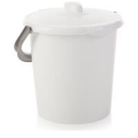 16 Litre White Plastic Bucket with Lid