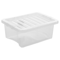 Pack of 5 - 16 Litre Crystal Plastic Storage Boxes?and Lids