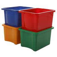Pack of 5 - 24 Litre Stack and Store Plastic Storage Boxes