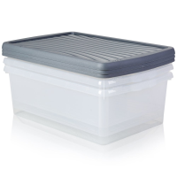 Pack of 3 - 37 Litre Wham Plastic Storage Boxes with Lids 