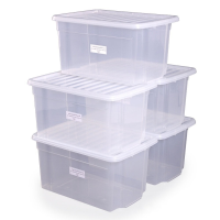 Pack of 5 - 50 Litre Uni Plastic Storage Boxes?with Lids