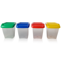 Pack of 3 - 50 Litre Stacking Plastic Recycling Box - Clear with Hinged Lid 