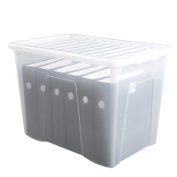 Pallet Deal x 150 - 80 Litre Crystal Plastic Storage Boxes?with Lids 