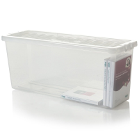 Pack of 4 - Deep Shelf Crystal 28 DVD Plastic Storage Boxes and Lids