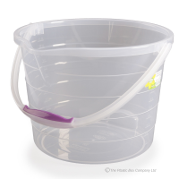 13 Litre Clear Stepped Plastic Bucket with Handle