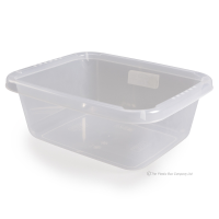 5 Litre Small Clear Rectangular Plastic Washing Up Bowl