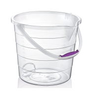 10 Litre Clear Stepped Plastic Bucket with Handle