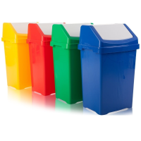 50 Litre Plastic Swing Bin - Primary Colours