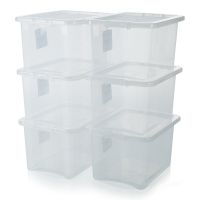 Pallet Deal x 320 - 24 Litre Crystal Plastic Storage Boxes with Lids