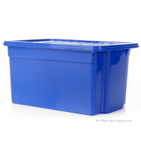 Pack of 5 - 50 Litre Work Place Boxes with Lids  Primary Blue