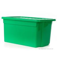 Pack of 5 - 50 Litre Work Place Boxes with Lids  Primary Green