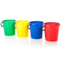 10 Litre Casa Round Plastic Bucket with Handle - Primary Colours