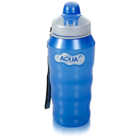 500ml Aqua Plastic Water Bottle Blue with Carry Strap