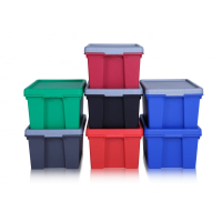 Pack of 5 - 16 Litre Wham Bam Strong Plastic Storage Boxes with Lids