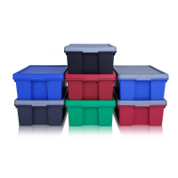Pack of 4 - 36 Litre Wham Bam Strong Storage Boxes with Lids 