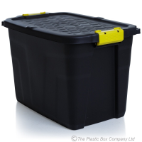 Pack of 3 - 60 Litre Heavy Duty Storage Trunk Black/Yellow