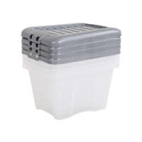 Pack of 4 - 14 Litre Nice Boxes with Lids -  Silver Lid