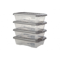 Pack of 4 - 22 Litre Nice Boxes with Lids - Silver Lid
