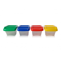 Pack of 3 - 30 Litre Stacking Plastic Recycling Box - Clear with Hinged Lid 