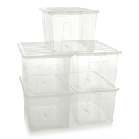 Pallet Deal x 150 - 60 Litre Crystal Plastic Storage Boxes with Lids 