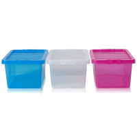 Pack of 5 - 11 Litre Crystal boxes with lids