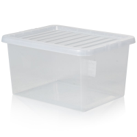 Pack of 5 - 31 Litre Crystal Plastic Storage Boxes with Lids