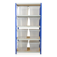 Clicka 265 Shelving with 50L Stack and Store Boxes Combo 