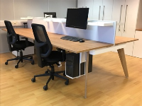 Wood Finish Bench Desks In Winchester