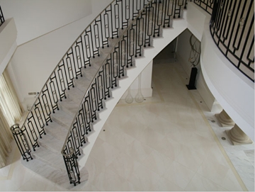 Contemporary Steel & Marble Staircase