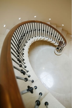 Helical Staircase Balustrade with Timber Handrail