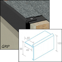 F4 - Fibre Glass (GRP) Flat Roof Edge Trim (100mm Face x 60mm Leg)